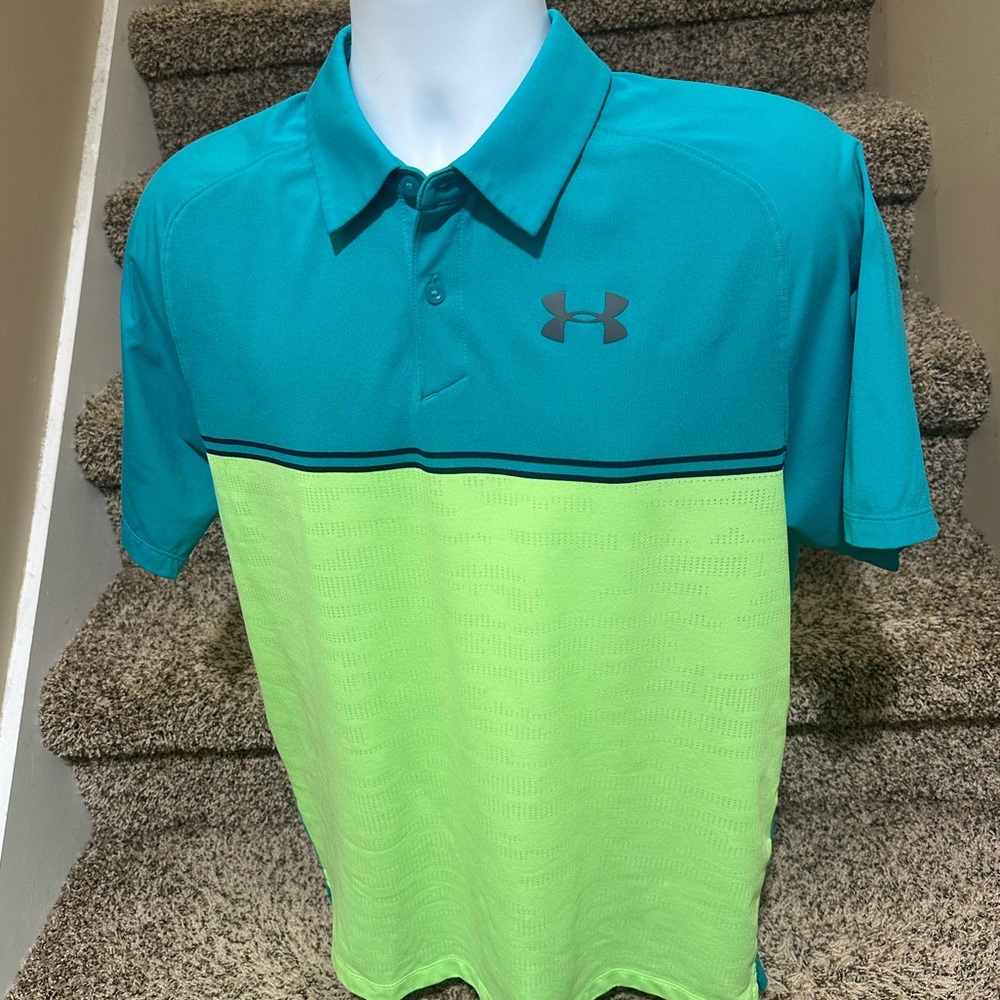 Stunning *UNDER ARMOUR Heat Gear* Loose casual men’s golf ⛳️ polo shirt ~ L